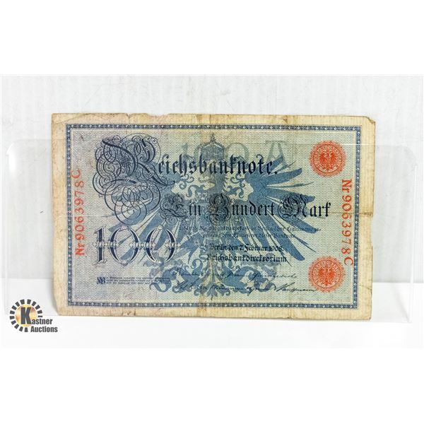 1908 100 NOTE GERMAN