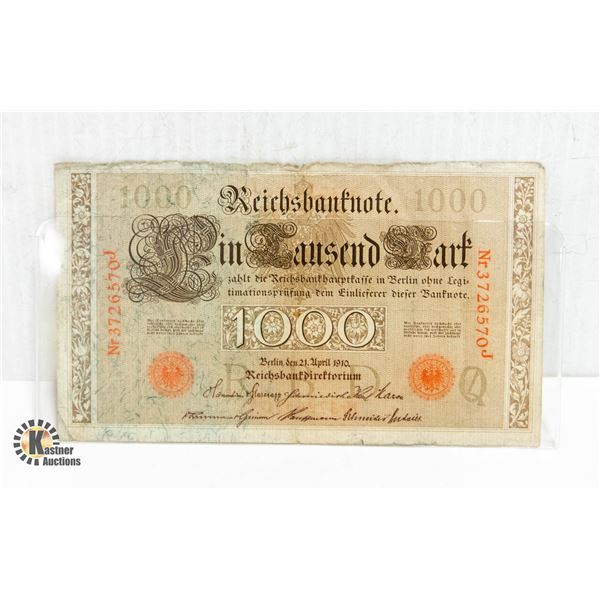 1910 1000 NOTE GERMAN