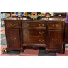 Image 1 : VINTAGE DARK WOODEN 5 DRAWER 2 DOOR BUFFET