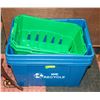 RECYCLING BLUE BINS (3) AND GREEN BOX SHOPPING