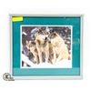 Image 1 : FRAMED WOLF PRINT 17" X 19"