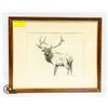 2 ELK FRAMED PRINTS 18" X 22" BY HAWKER '85'