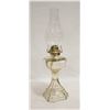 Image 1 : TALL CLEAR OCTAGONAL BASE OIL LAMP W/ CHIMNEY