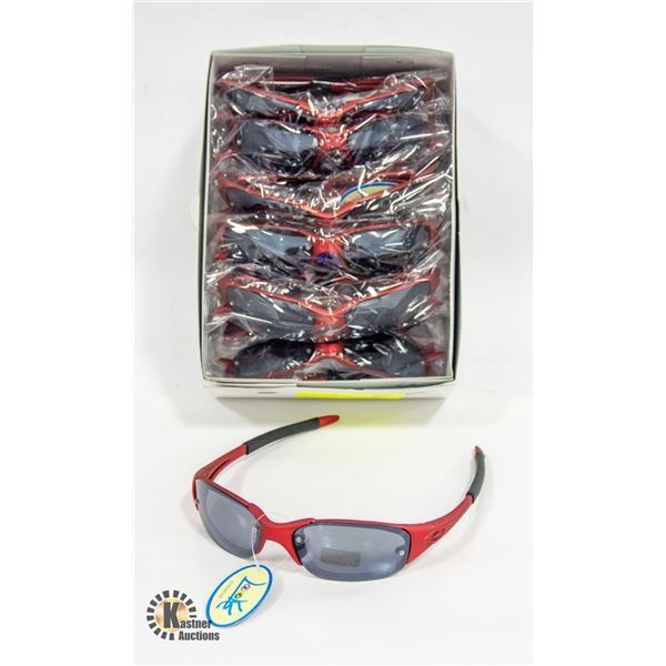 12 NEW PAIRS OF RED SPORT SUNGLASSES