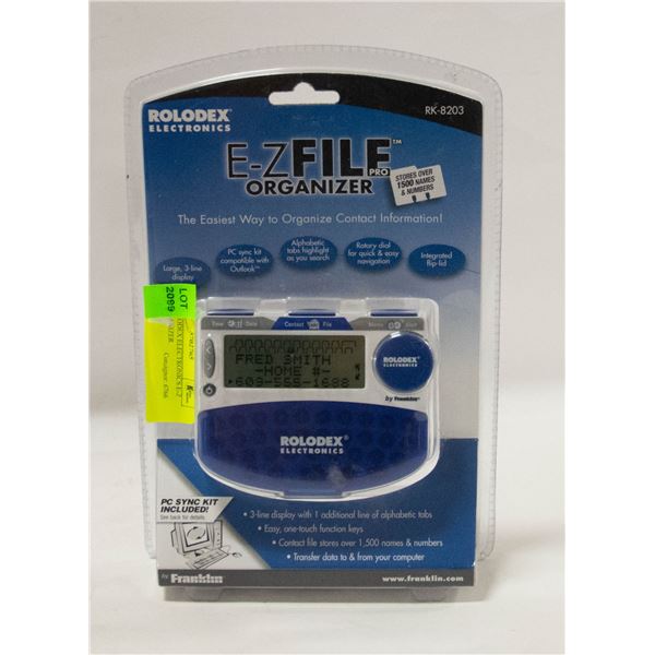 NEW ROLODEX ELECTRONICS E-Z FILE ORGANIZER