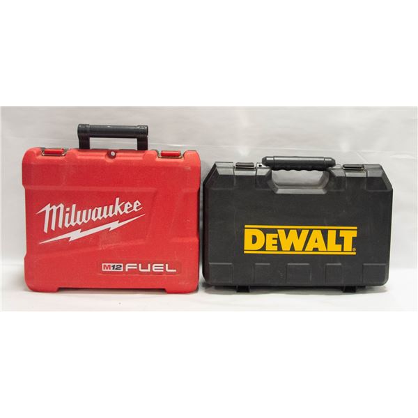 EMPTY MILWAUKEE AND DEWALT TOOL CASES