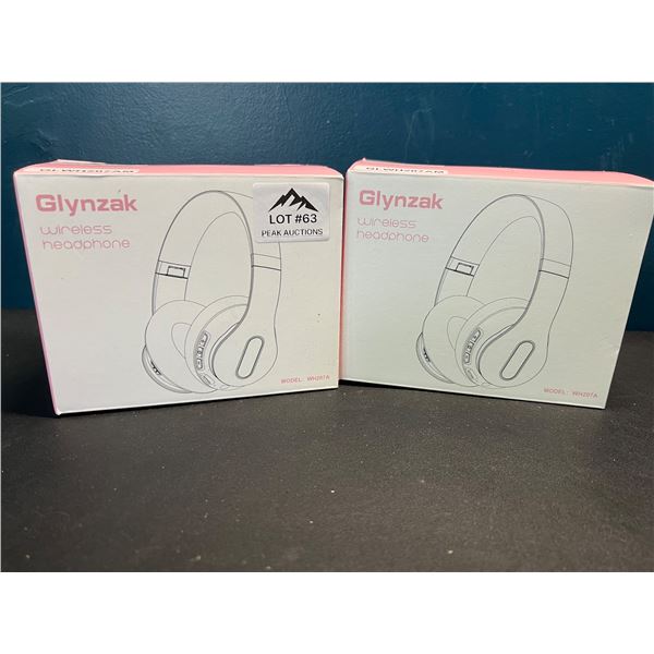 Lot of 2 Glynzak Rose Gold Cordless Rechargeable Headphones