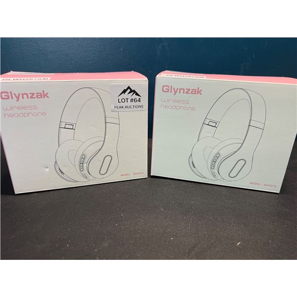 Lot of 2 Glynzak Rose Gold Cordless Rechargeable Headphones