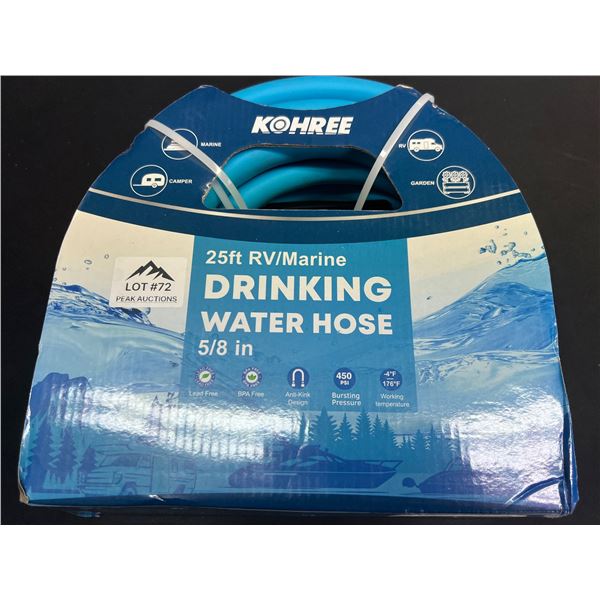 Lot of 1 Kohree 25ft RV/Marine Drinking Water Hose