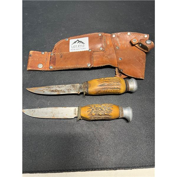 Lot of 1 Set of Vintage Monarch Style Hunting Knives - USED