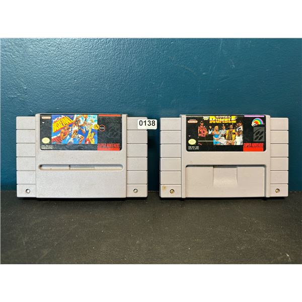 Lot of 2 SNES Games NCAA Basketball and Royal Rumble