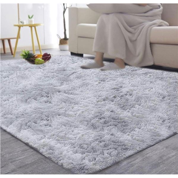 Lot of 1 Fluffy Area Rug 5.25ftx7.55ft