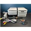 Image 1 : Lot of 6 Assorted Wii Consoles - 1 Power Cord 1 AV Cable 1 Sensor Bar 1 Game