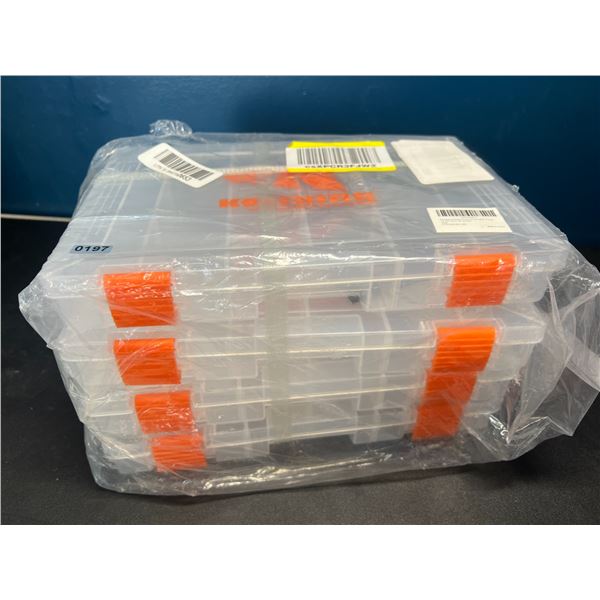 Lot of 4 Fishing Tackle Boxes - 10in x 7in