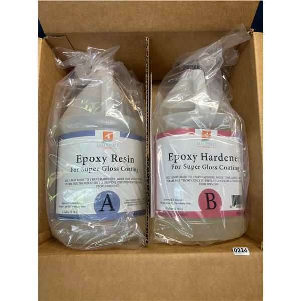 Lot of Epoxy Resin - 2 Gallon Kit - Crystal Clear (1 Gallon Part A+ 1 Gallon Part B)