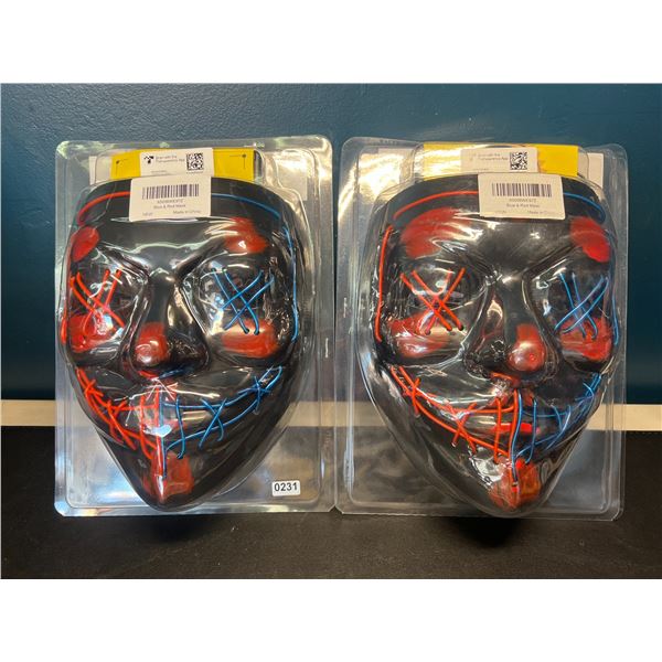 Lot of 2 LED Halloween Face Masks