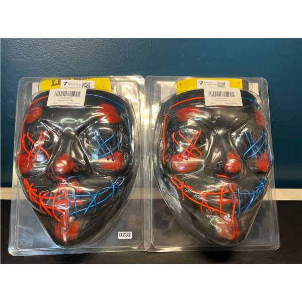 Lot of 2 LED Halloween Face Masks