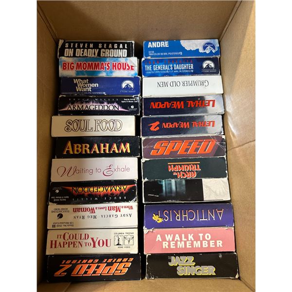 Lot of 1 Box of Assorted VHS Tapes