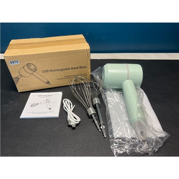 Lot of 1 USB Rechargeable Kitchen Hand Mixer - Mint Green