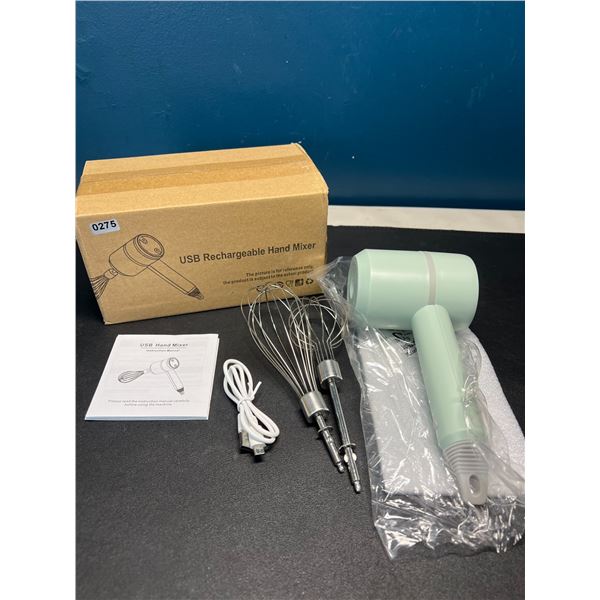 Lot of 1 USB Rechargeable Kitchen Hand Mixer - Mint Green