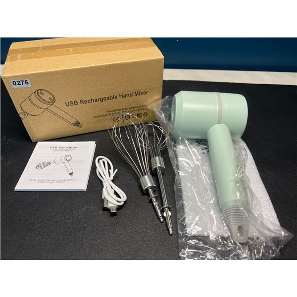 Lot of 1 USB Rechargeable Kitchen Hand Mixer - Mint Green