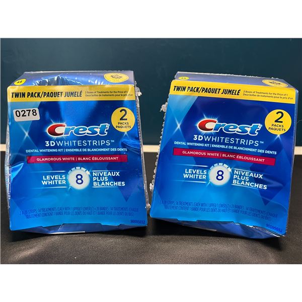 Lot of 2 Boxes of Crest 3D Whitestrips Teeth Whitening Kits - TwinPacks (2x28 strips per box)