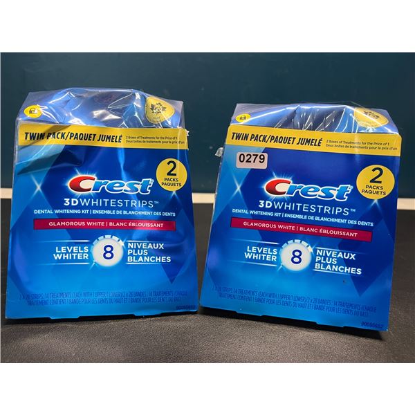 Lot of 2 Boxes of Crest 3D Whitestrips Teeth Whitening Kits - TwinPacks (2x28 strips per box)