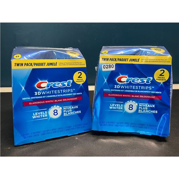 Lot of 2 Boxes of Crest 3D Whitestrips Teeth Whitening Kits - TwinPacks (2x28 strips per box)