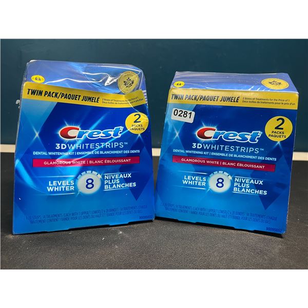Lot of 2 Boxes of Crest 3D Whitestrips Teeth Whitening Kits - TwinPacks (2x28 strips per box)