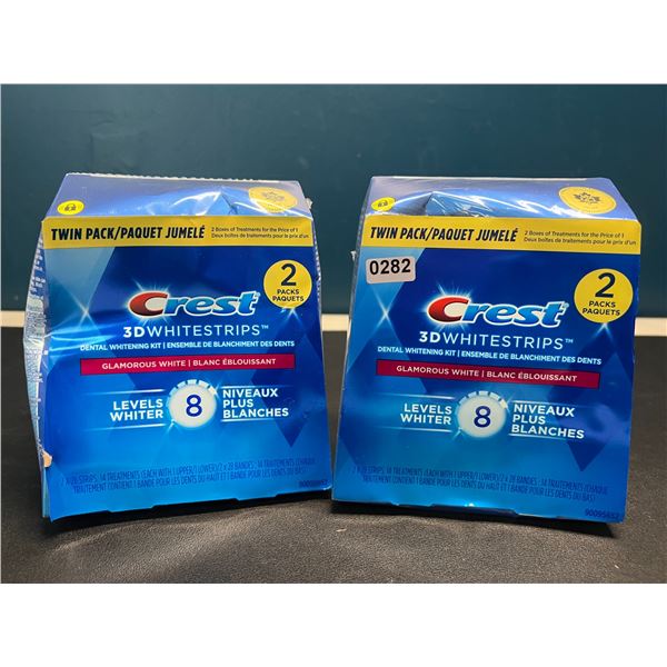 Lot of 2 Boxes of Crest 3D Whitestrips Teeth Whitening Kits - TwinPacks (2x28 strips per box)
