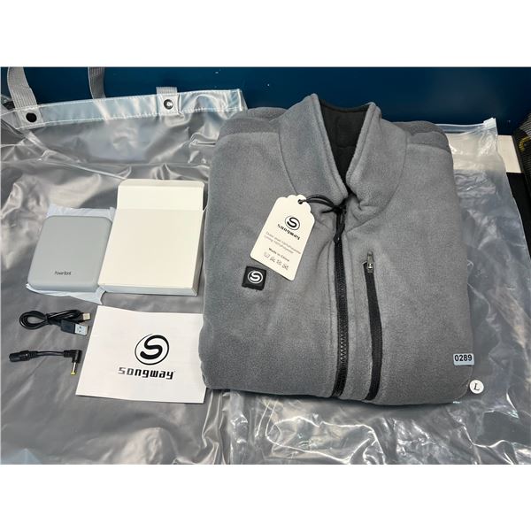 Lot of 1 Songway Heated Fleece Vest w/ Rechargeable Power Bank - Size Large