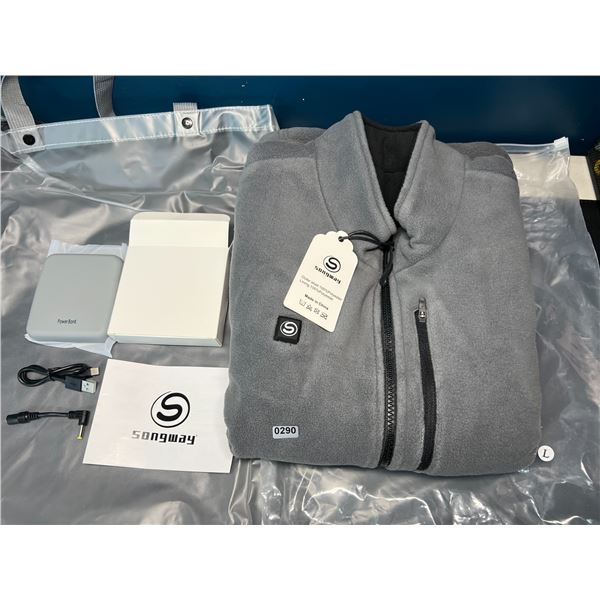 Lot of 1 Songway Heated Fleece Vest w/ Rechargeable Power Bank - Size Large