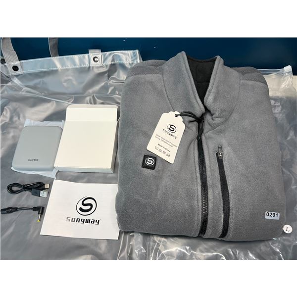 Lot of 1 Songway Heated Fleece Vest w/ Rechargeable Power Bank - Size Large