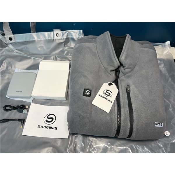 Lot of 1 Songway Heated Fleece Vest w/ Rechargeable Power Bank - Size Large