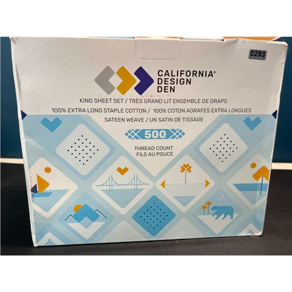 Lot of 1 California Design Den 500 Thread Count Sheet Set - King Size - Blue