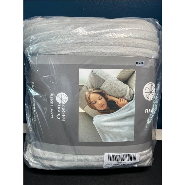 Lot of 1 Sherpa Fleece Blanket - Grey