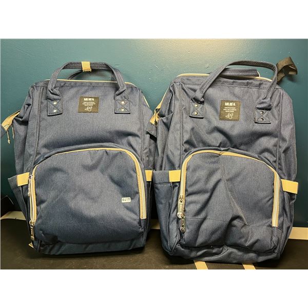 Lot of 2 Backbpack-Style Diaper Bags - Blue