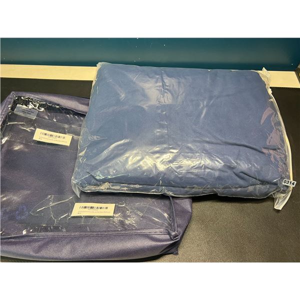 Lot of 1 Ruffled Duvet Cover Set - Queen Size - Blue - 90x90inch