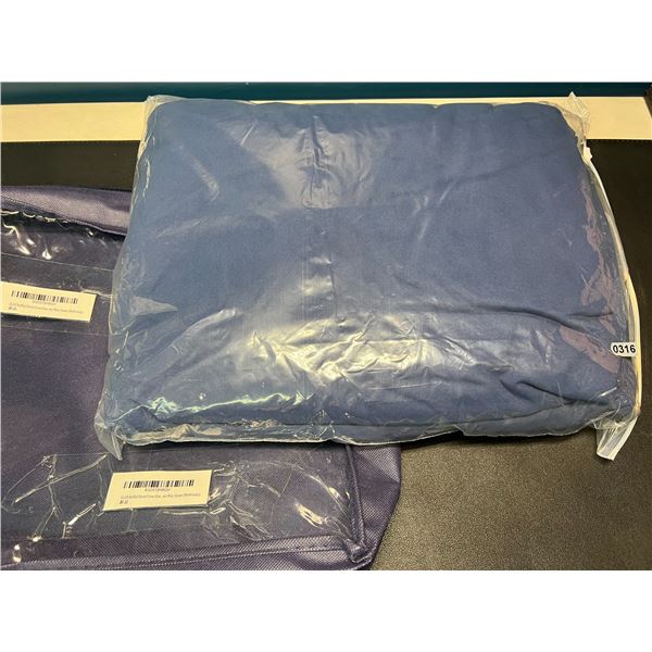 Lot of 1 Ruffled Duvet Cover Set - Queen Size - Blue - 90x90inch