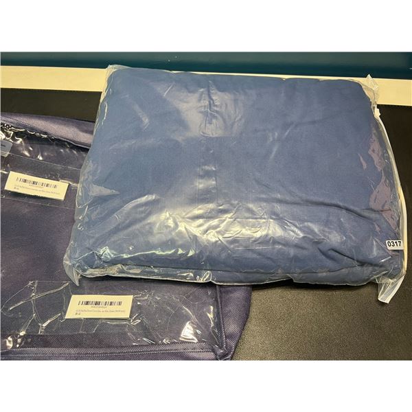 Lot of 1 Ruffled Duvet Cover Set - Queen Size - Blue - 90x90inch