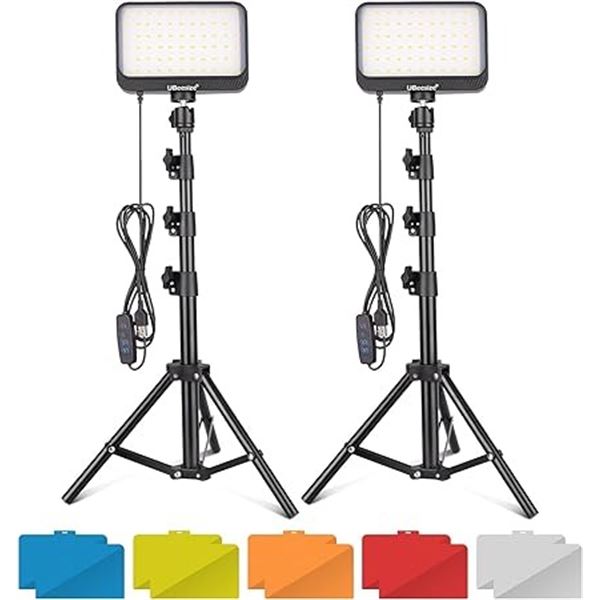 Lot of 1 Ubeesize 2Pack Dimmable LED Video Lights Kit w/ Adjustable Tripod Stand