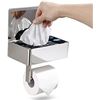 Image 1 : Lot of 1 DayMoonDesigns Toilet Paper Dispenser w/ Wipe Holder - Silver