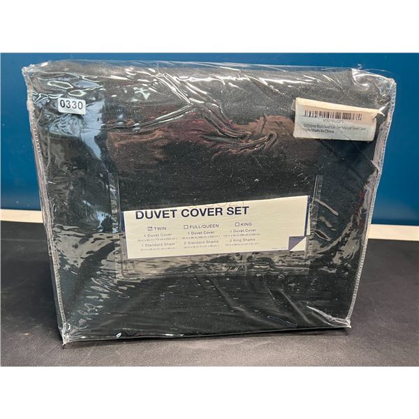 Lot of 1 Duvet Cover Set - Twin - Black
