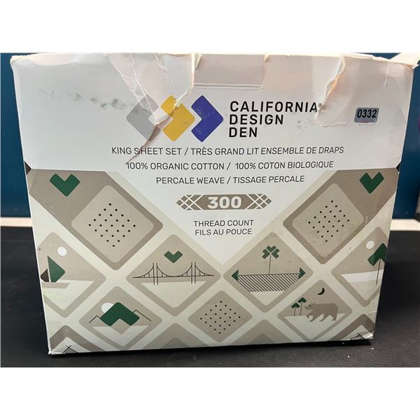 Lot of 1 California Design Den 300 Thread Count Sheet Set - King Size - White