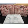 Image 1 : Lot of 2 Boxes of Slanted Wine Glasses - 4 per box/8 Glasses Total