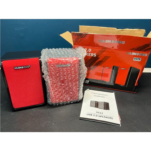 Lot of 1 Pair of Vaensong USB 2.0 Computer Speakers w. Surround Sound