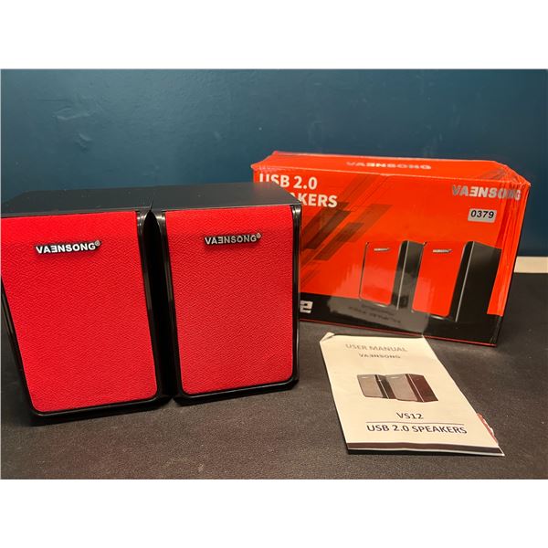 Lot of 1 Pair of Vaensong USB 2.0 Computer Speakers w. Surround Sound