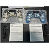 Image 2 : Lot of 2 Wireless Double-Shock Controllers For Playstation 4 (PS4) - Camo Design (Blue+Green)
