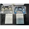 Image 2 : Lot of 2 Wireless Double-Shock Controllers For Playstation 4 (PS4) - Camo Design (Blue+Green)