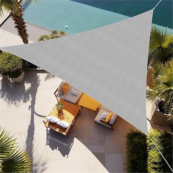 Lot of 1 Sun Shade Sail Triangle - UV Resistant - For Patios/Decks/Gardens - 16' x 16' x 16'